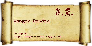 Wanger Renáta névjegykártya