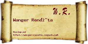 Wanger Renáta névjegykártya